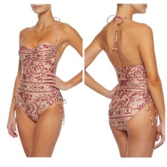 【Zimmermann 】アセンション 花柄 ルーシュ ワンピース水着 Zimmermann Floral Paisly One Piece Swimsuit with Ruched Detail